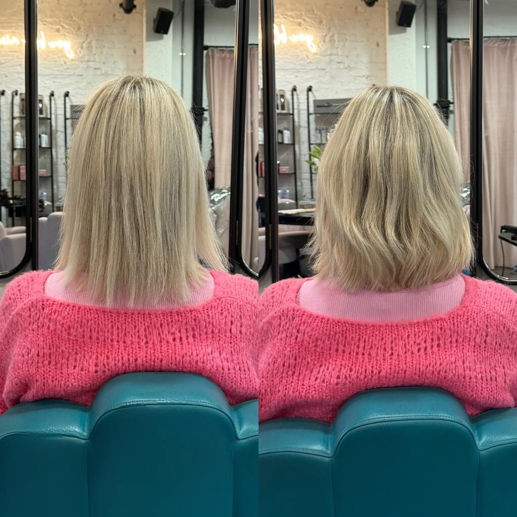 Thickening hair extensions before and after blonde hair